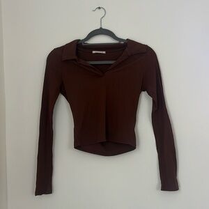 Brown colored long sleeves top size small
